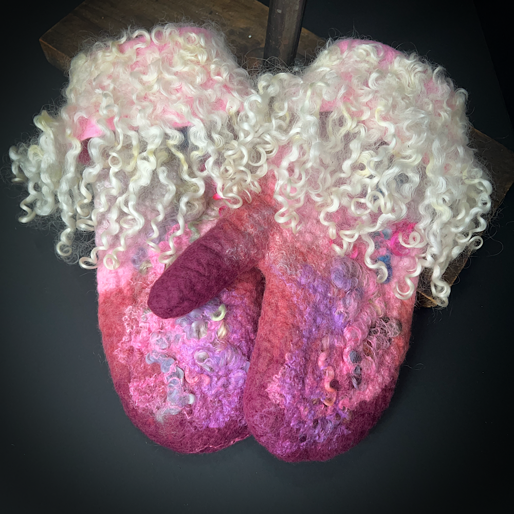 Felted mittens size small medium