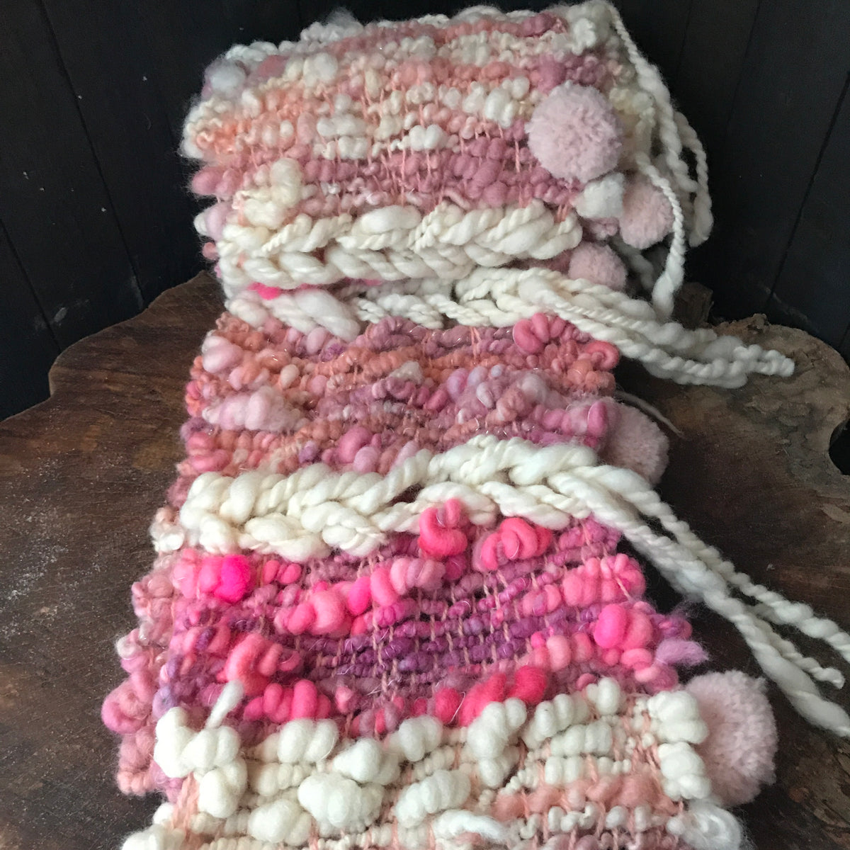 Giant Pink scarf 100% Wool - Foulard Géant 100% laine rose - Mynoush