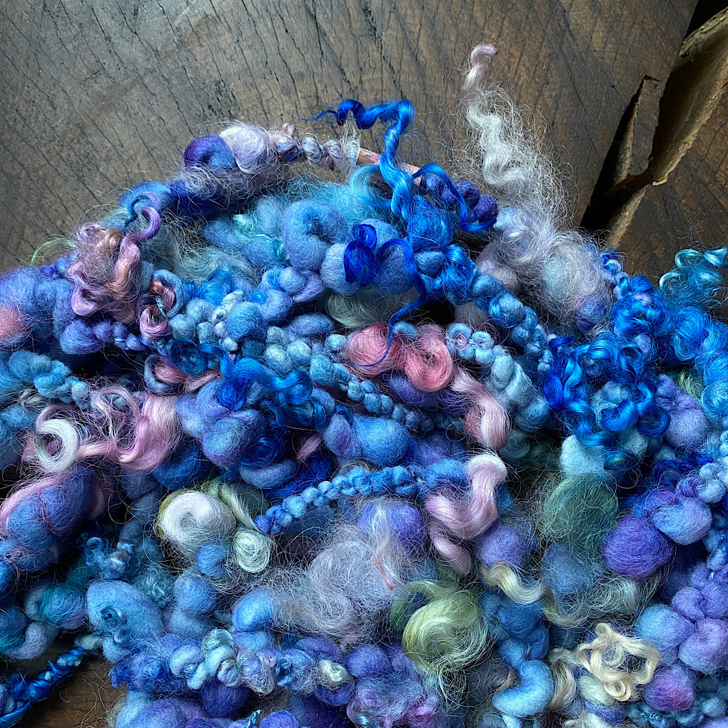 Denim Jumbo boucle art yarn with locks