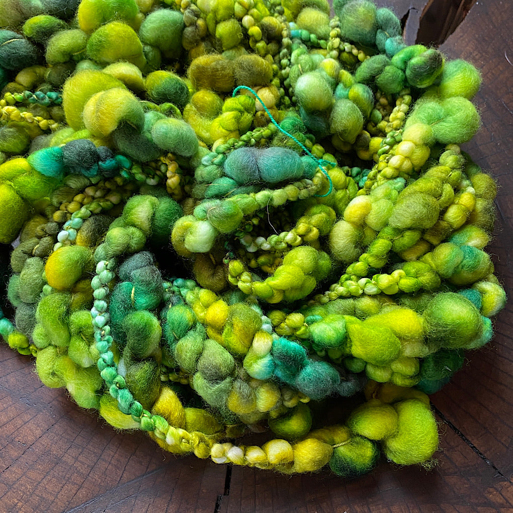 Green Jumbo boucle Art yarn