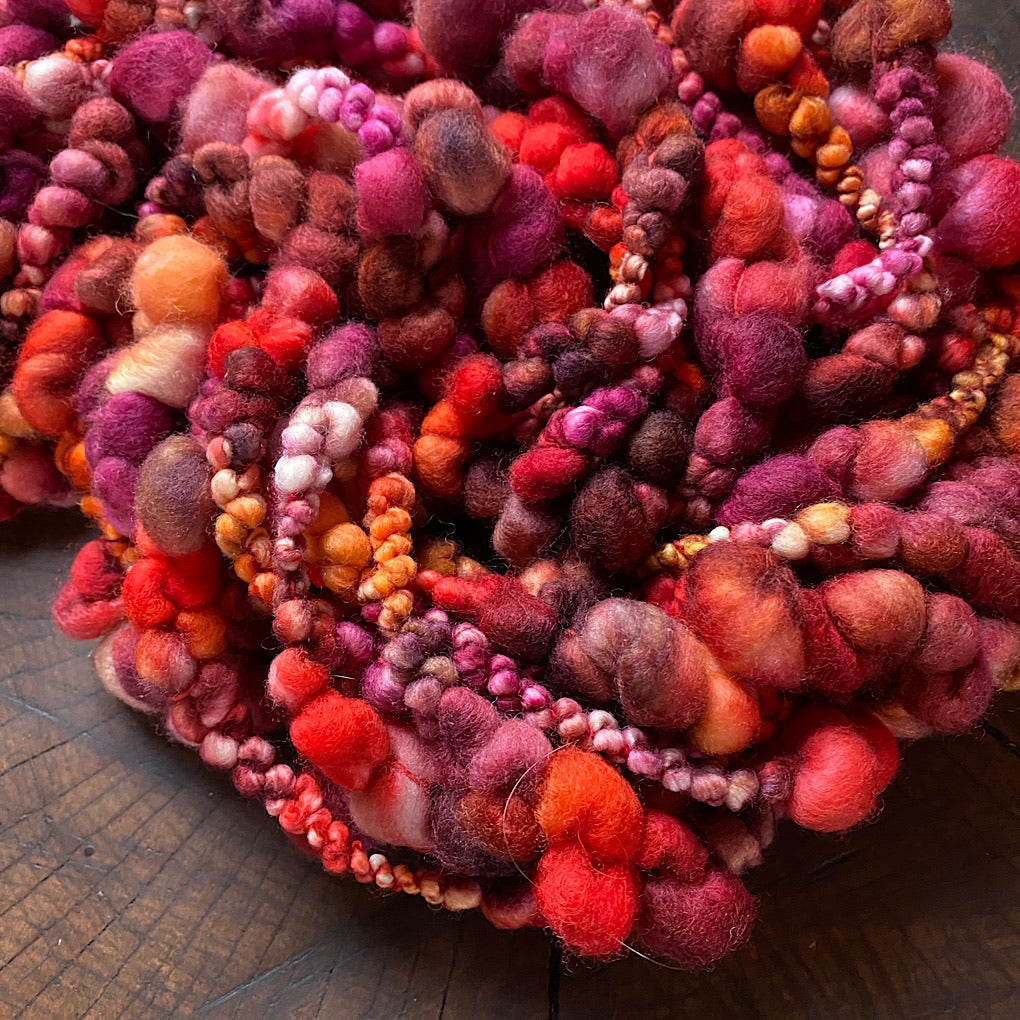 Burgundy red - Jumbo boucle Art yarn