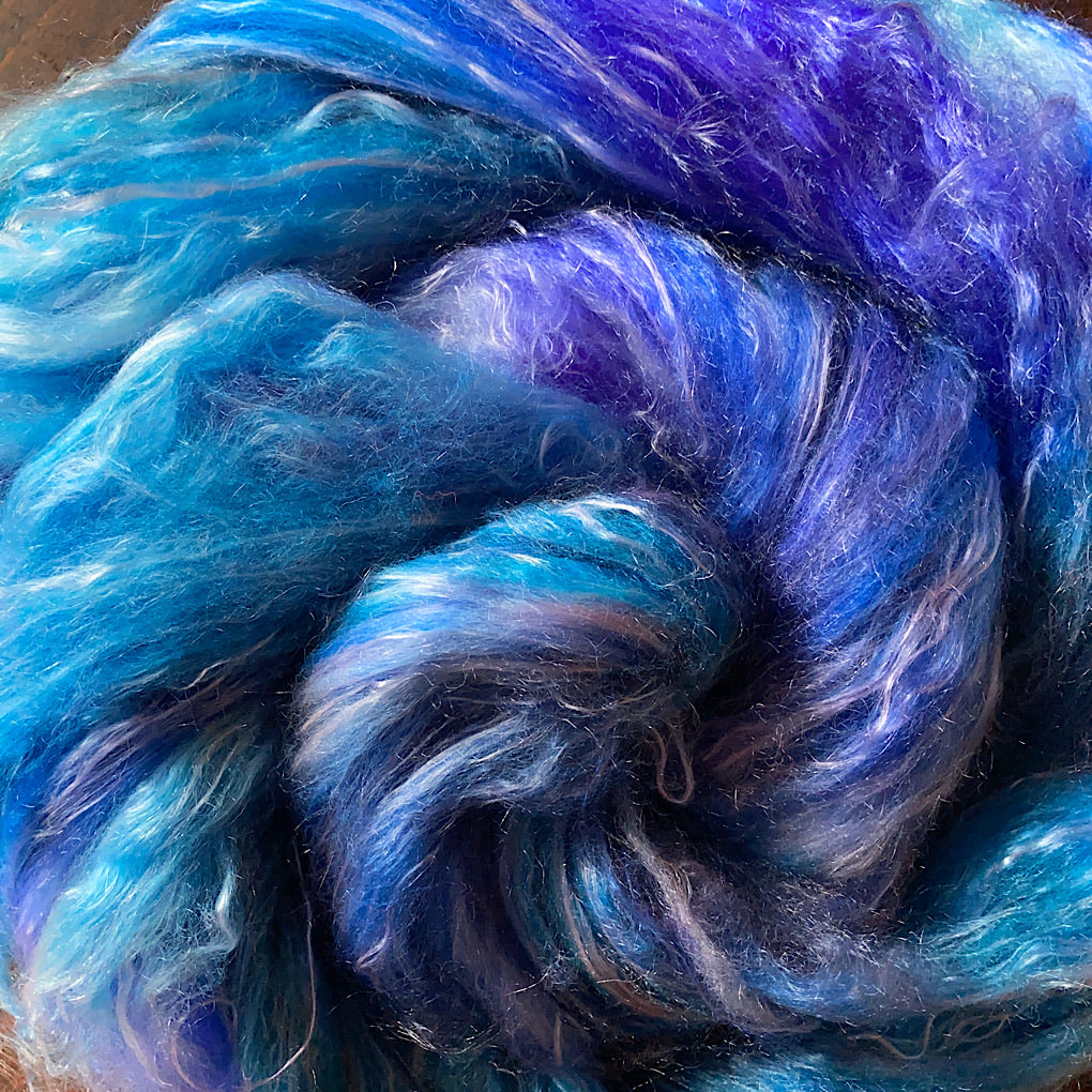 Merino / tencel hand dyed for spinning