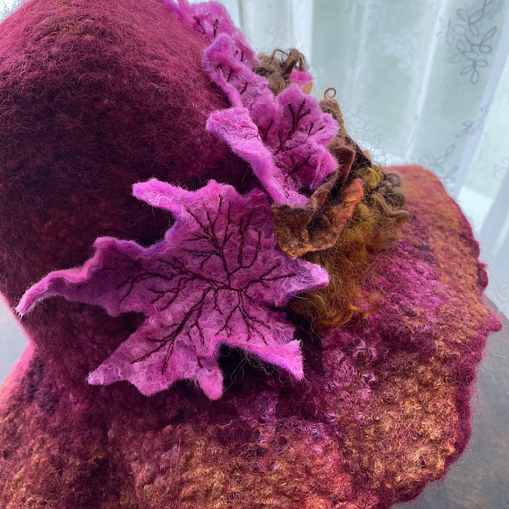 Fall Bloom felted hat