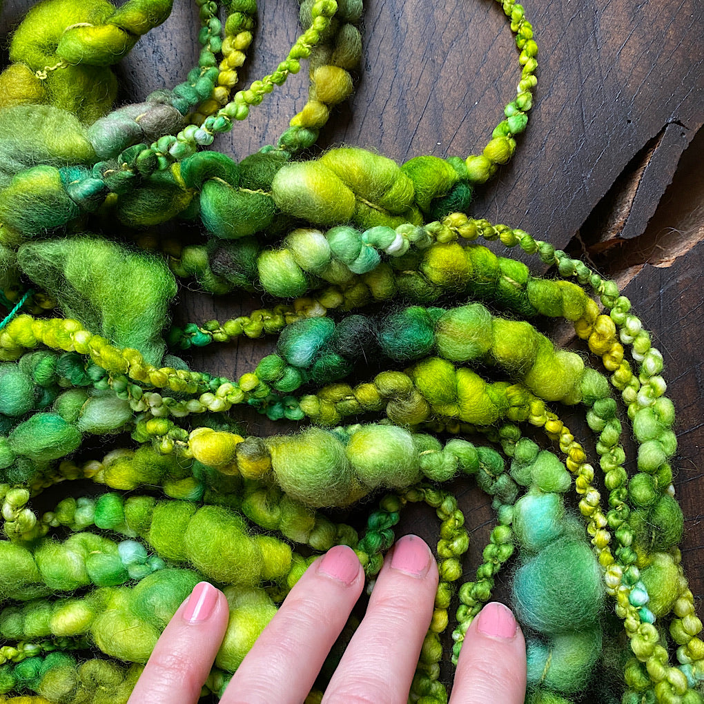 Green Jumbo boucle Art yarn