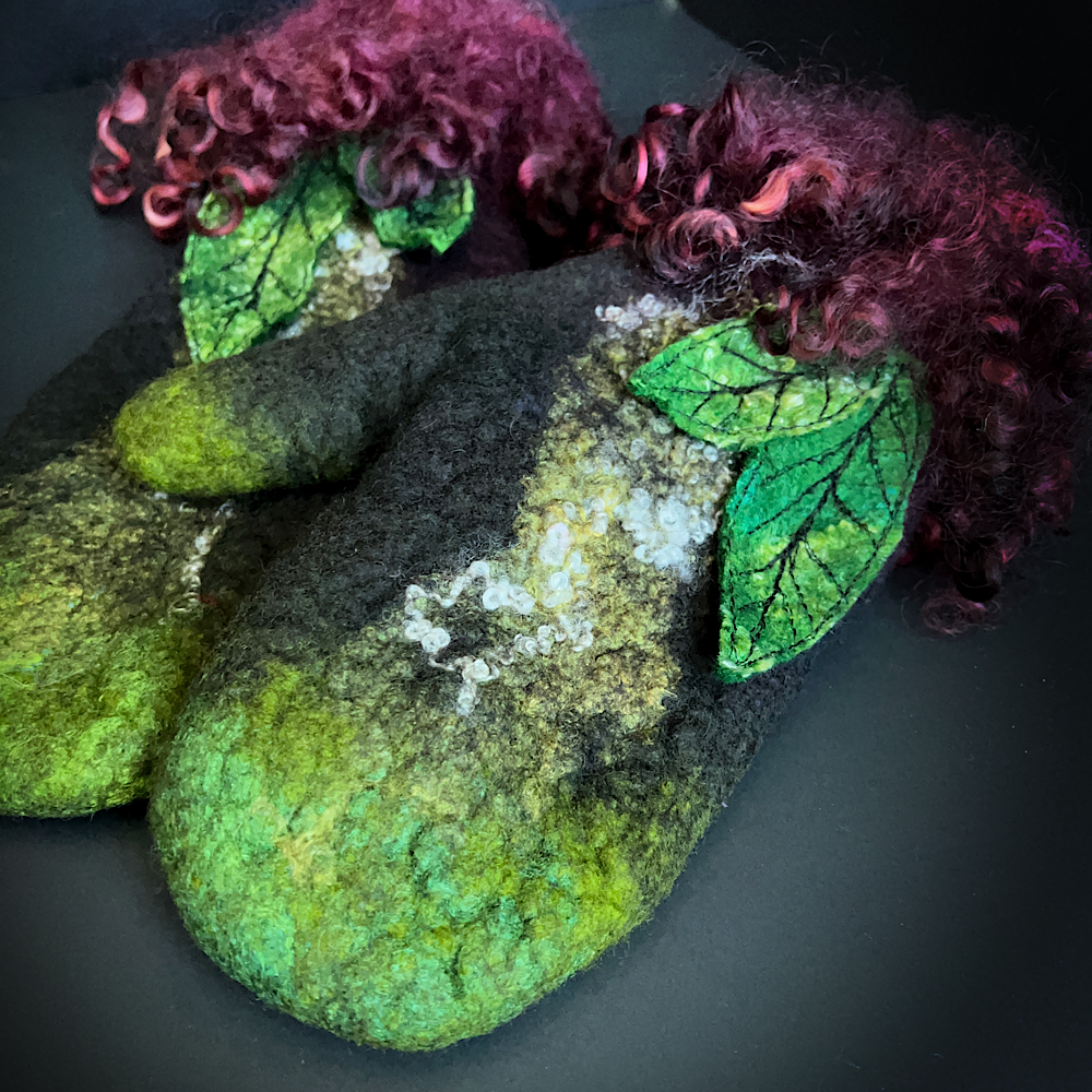 Felted mittens size small medium