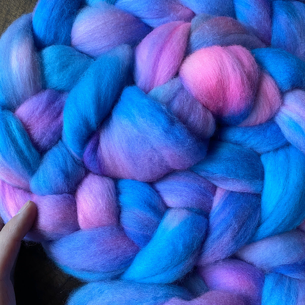 Hand painted merino roving