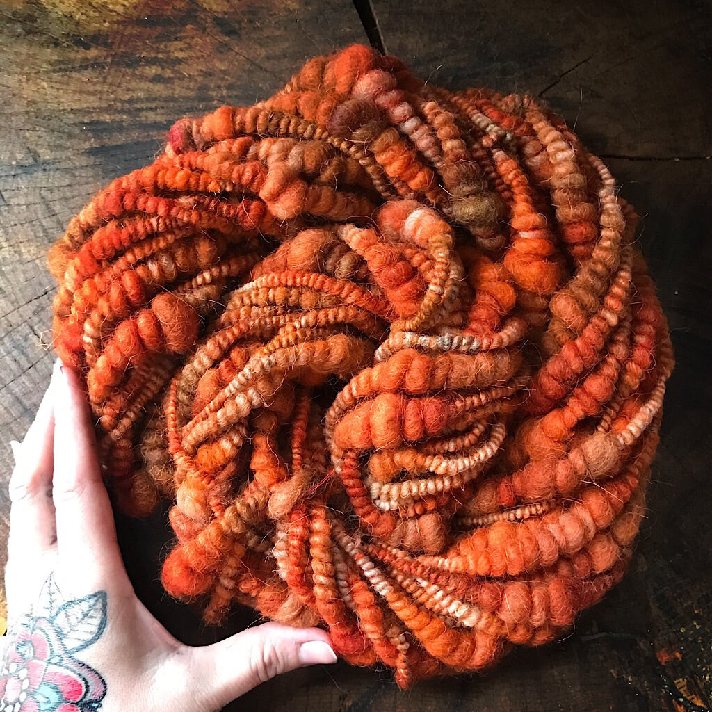 Pumpkin weaving yarn