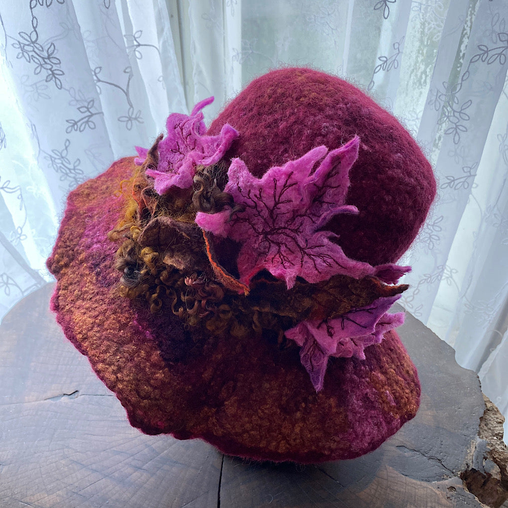 Fall Bloom felted hat
