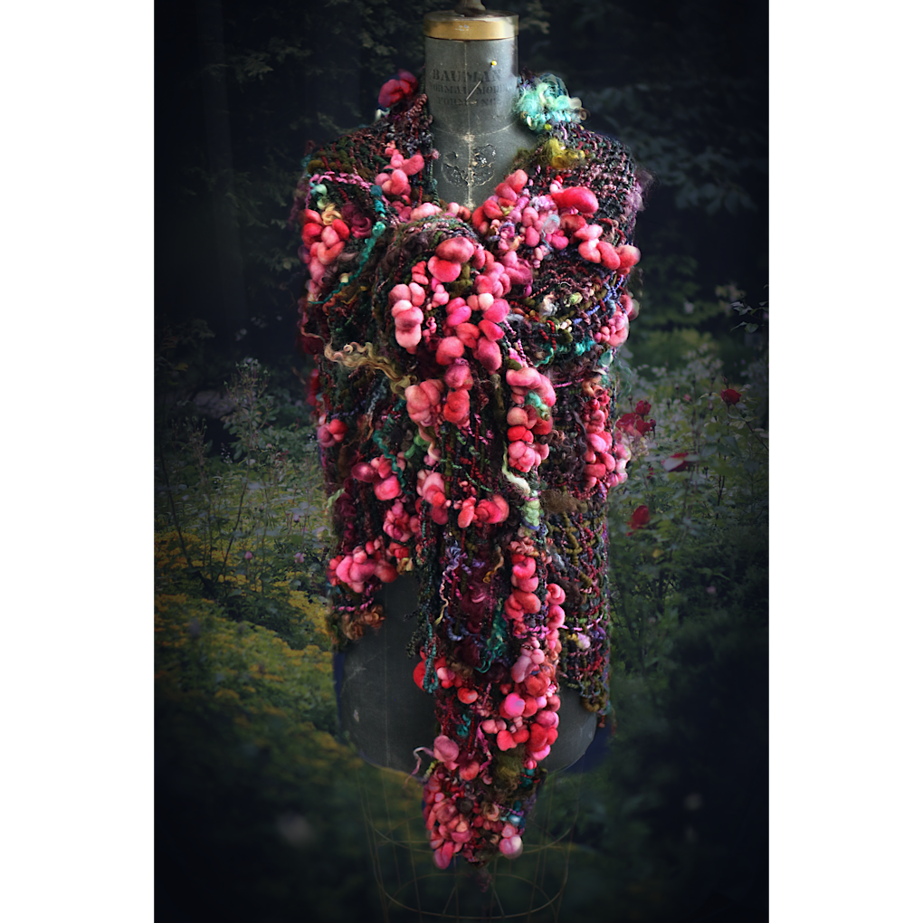 Kiss from a Rose merino silk Shawl