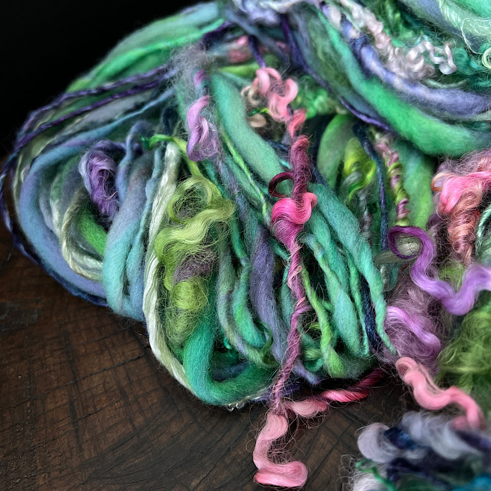 Aqua roses - single art yarn