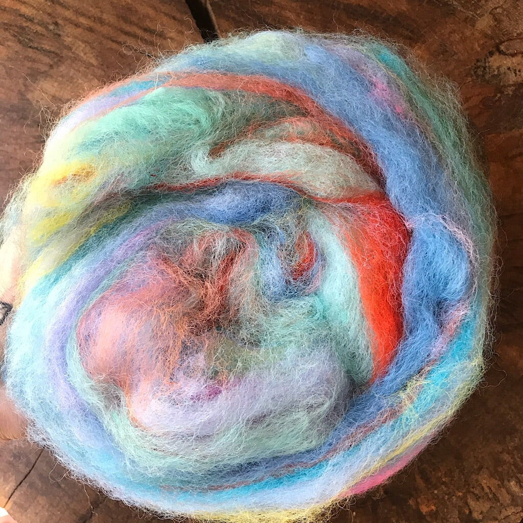 Art batt for spinning and felting