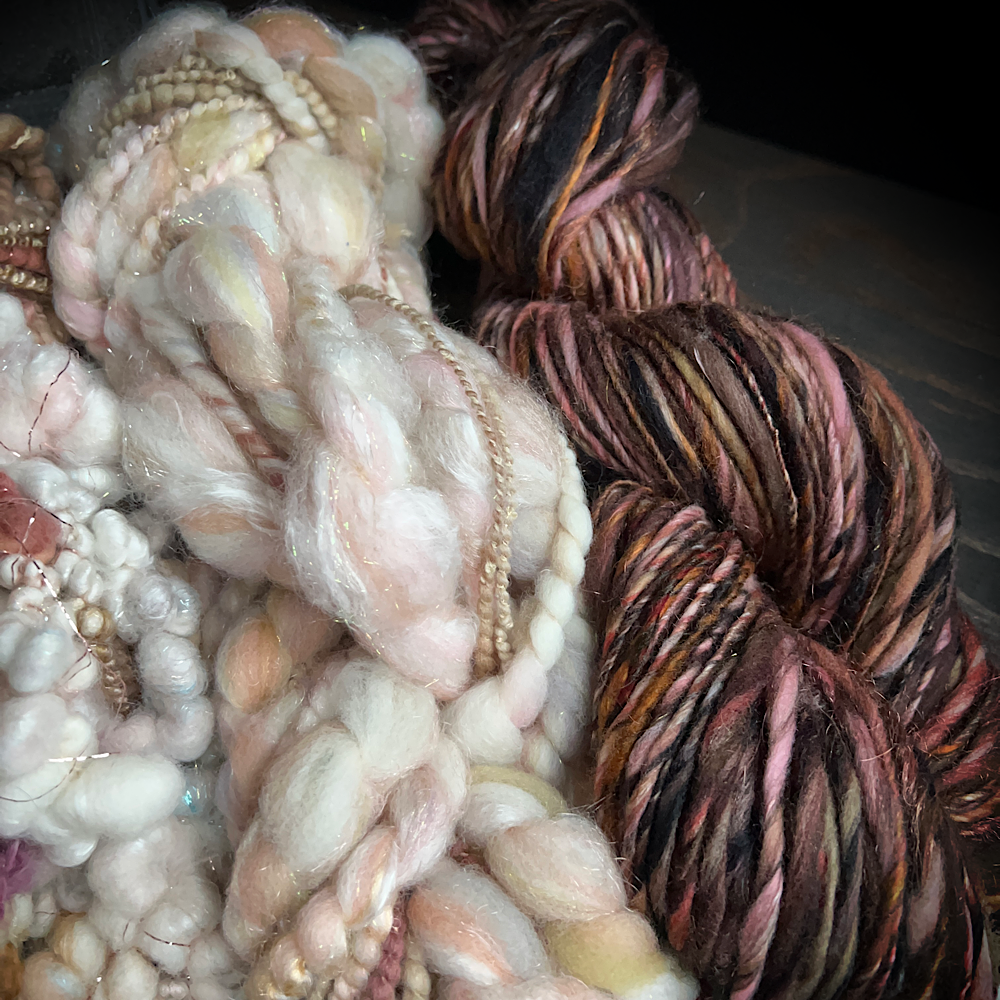 “Golden Rose” Scarf weaving art yarn assortment