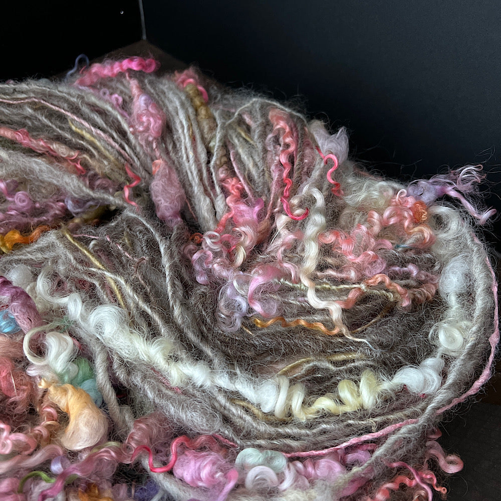 Rainy day bouquet- core spun art yarn