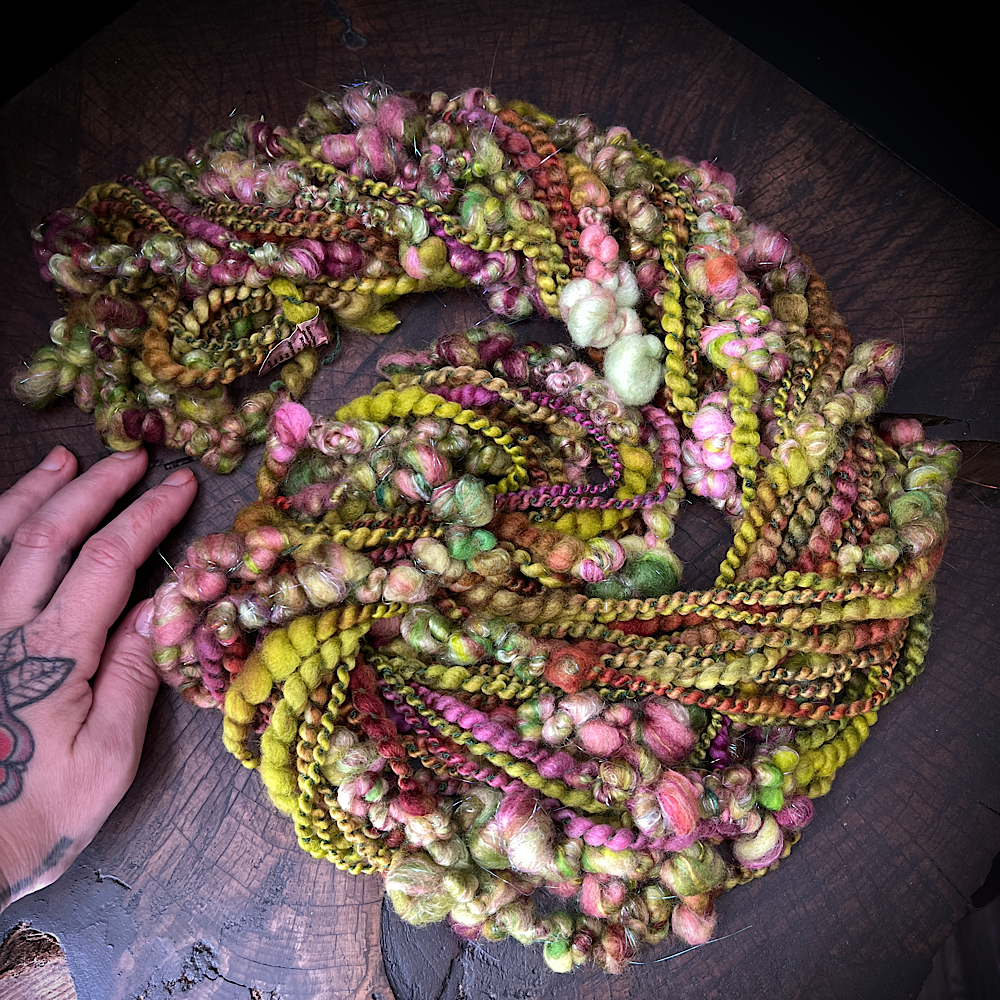 Prairie roses art yarn