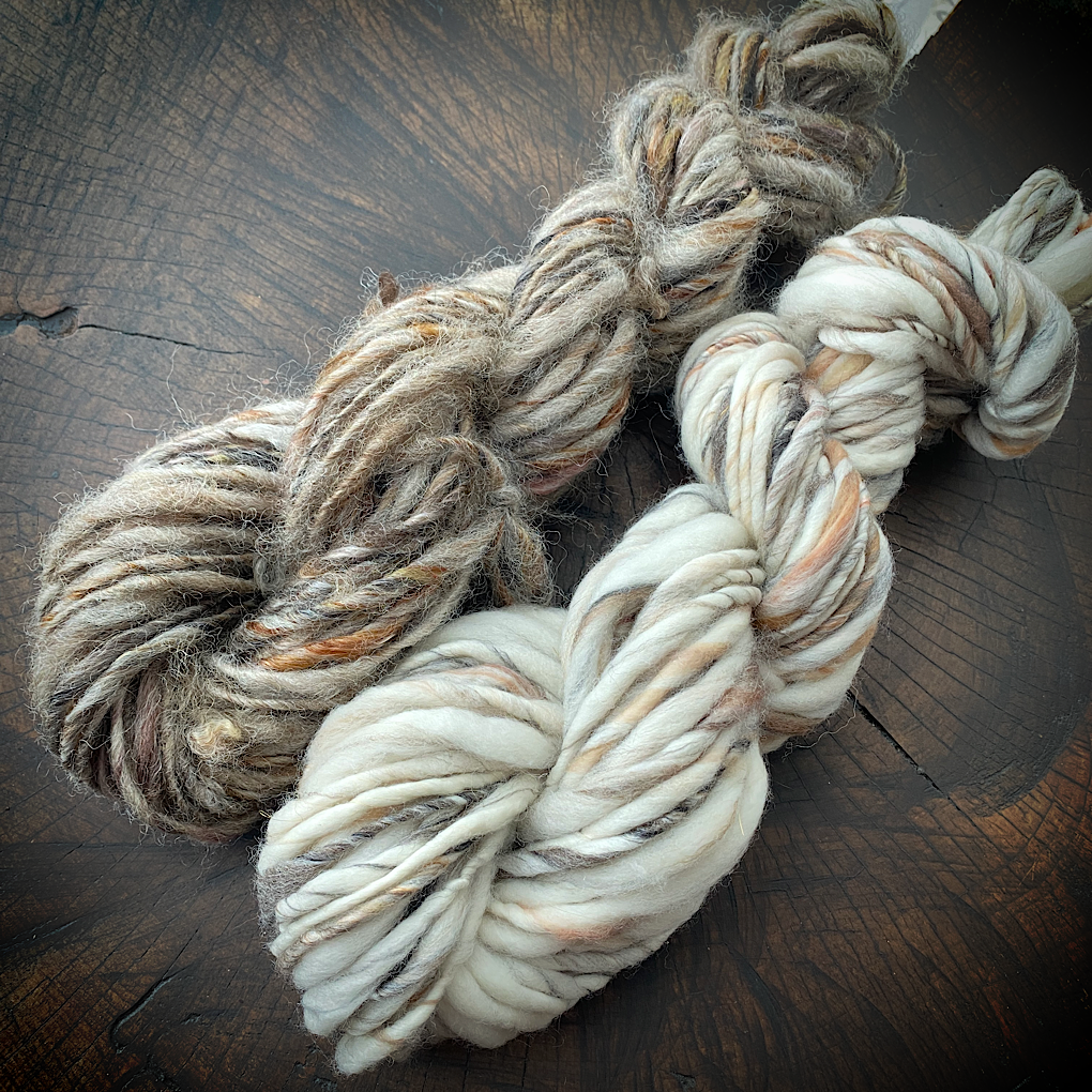 Hand spun yarn duo