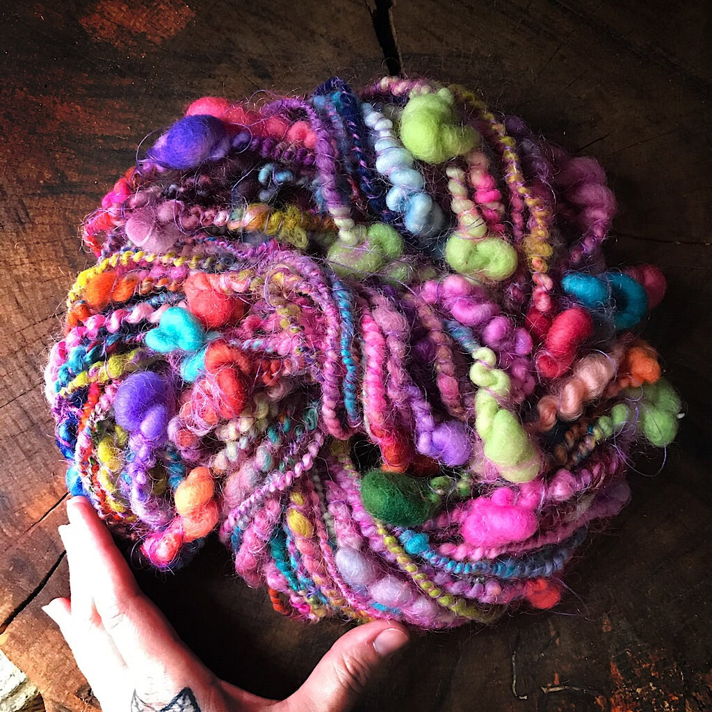 Pink graffiti art yarn