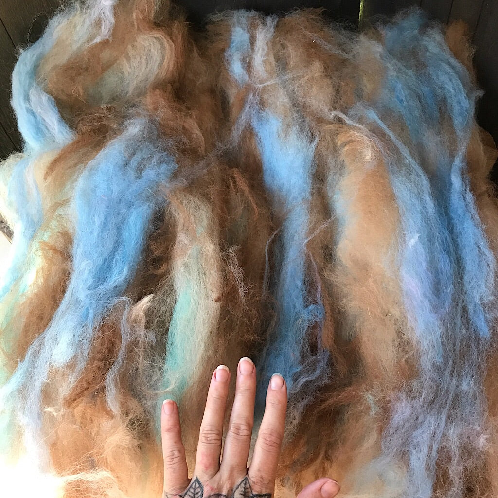 Art batt for spinning and felting