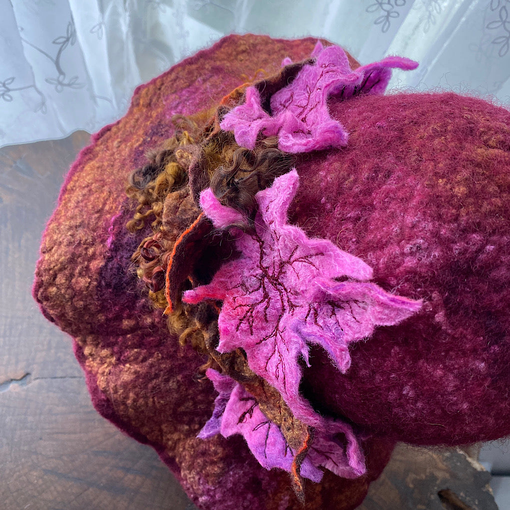 Fall Bloom felted hat