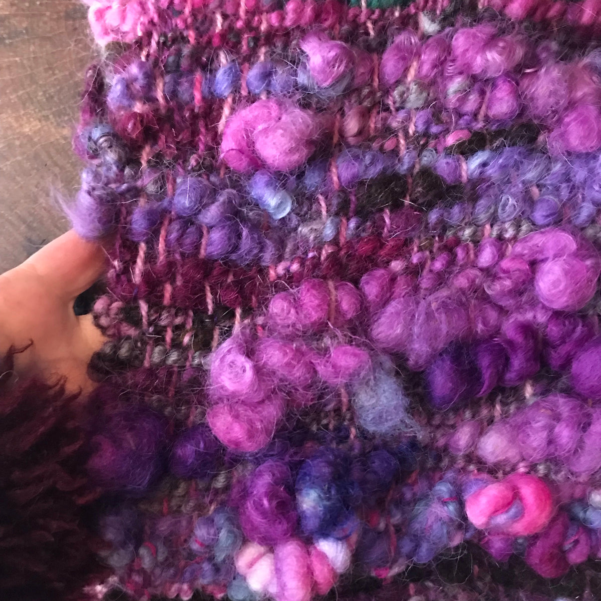 Purple scarf 100% Wool - Foulard 100% laine mauve - Mynoush