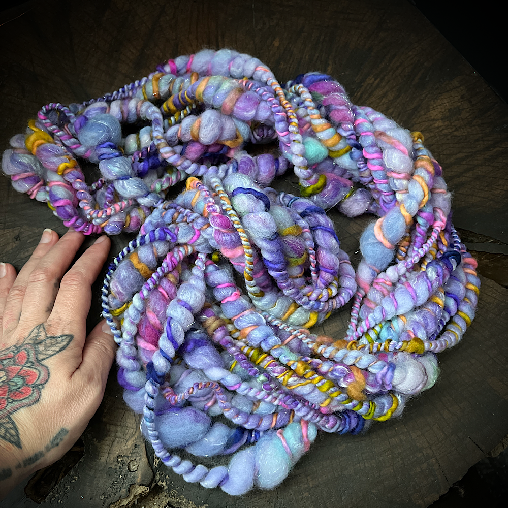 Amethyst rainbow weaving art yarn