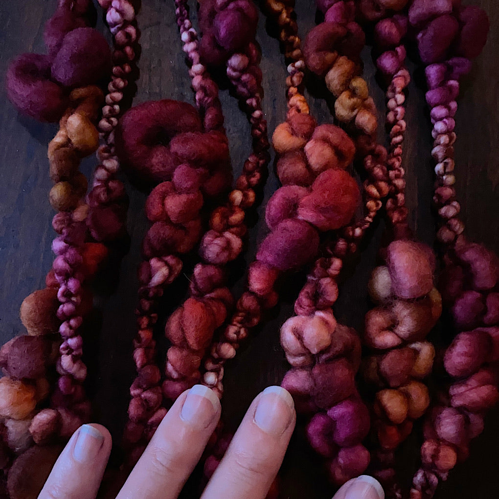 Fall heart Jumbo boucle Art yarn