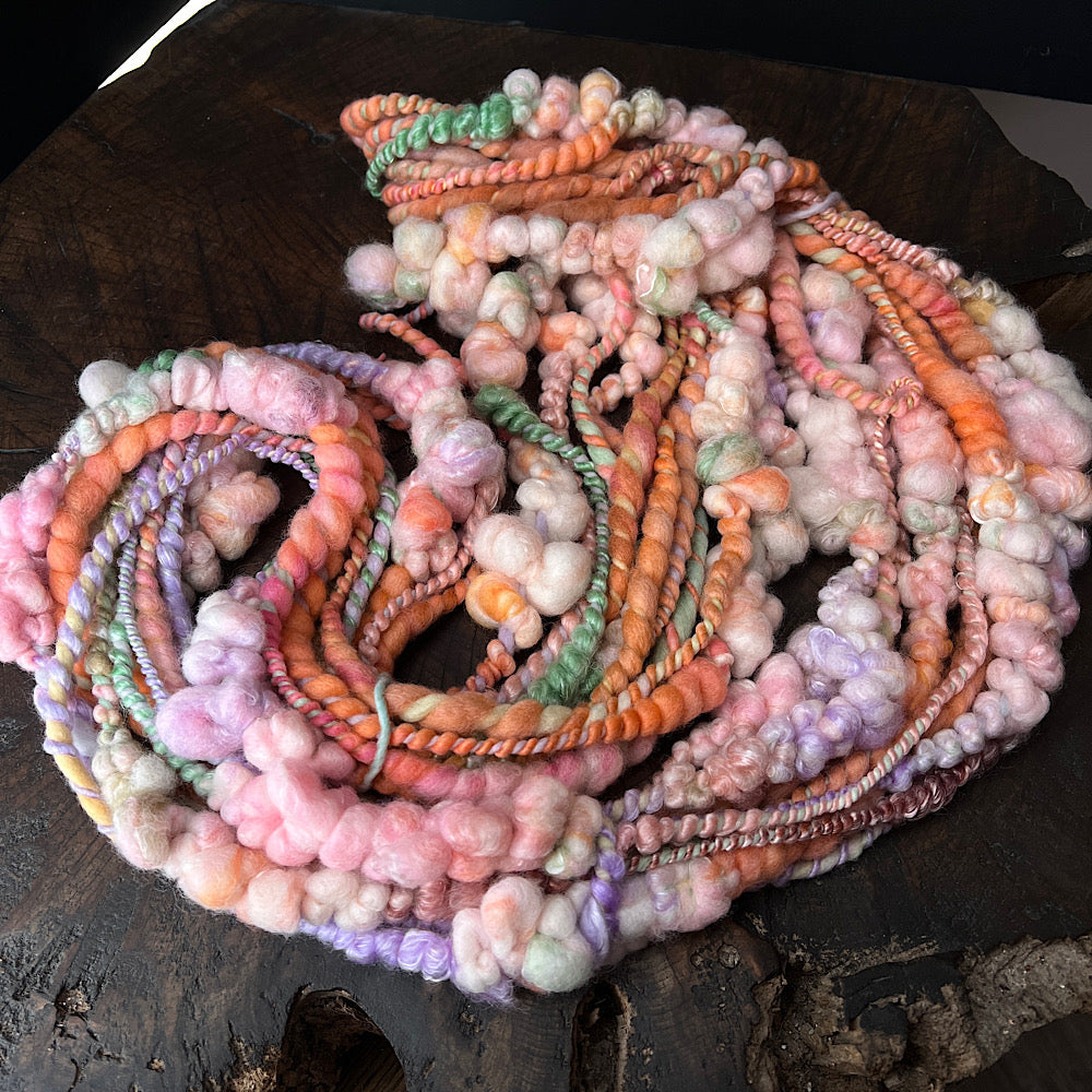 Peach fluff art yarn
