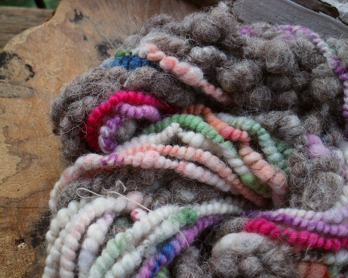 Pastel grey art yarn with eco wool 100 grams 14 yards - Mynoush