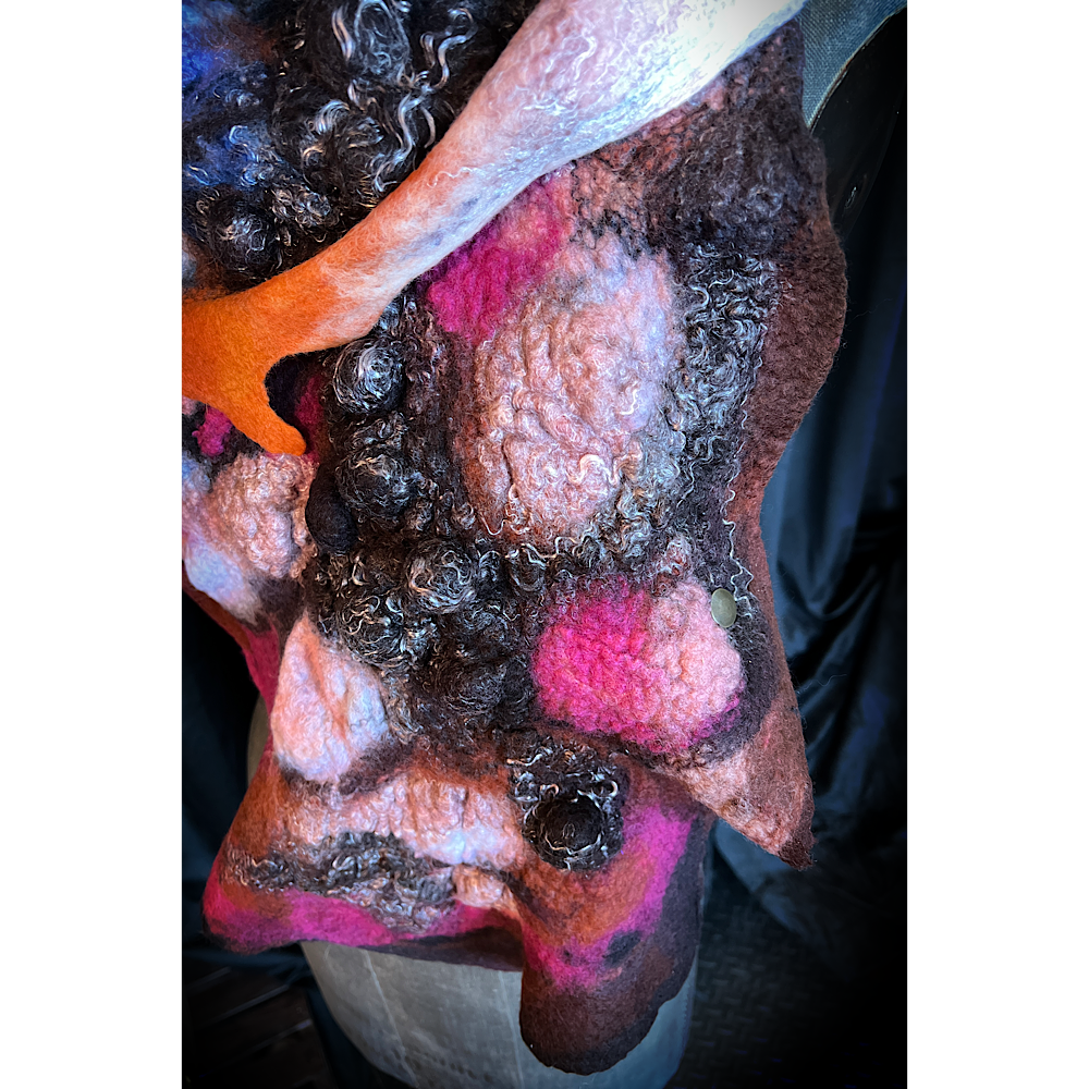 Galactic Rose - felted scarf