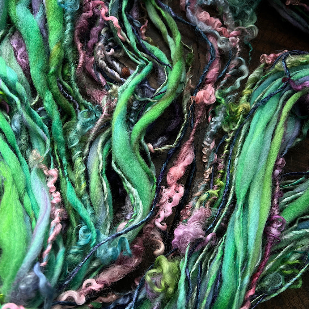 Aqua roses - single art yarn