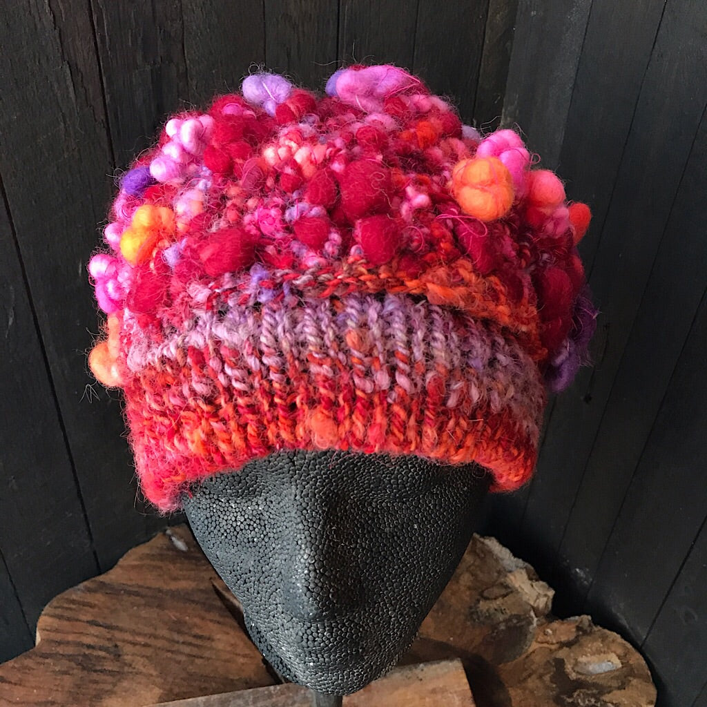 Red knitted hat