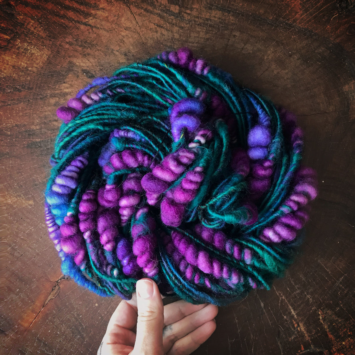 RESERVE Louise D. Teal purple art yarn 100g 31y - Mynoush