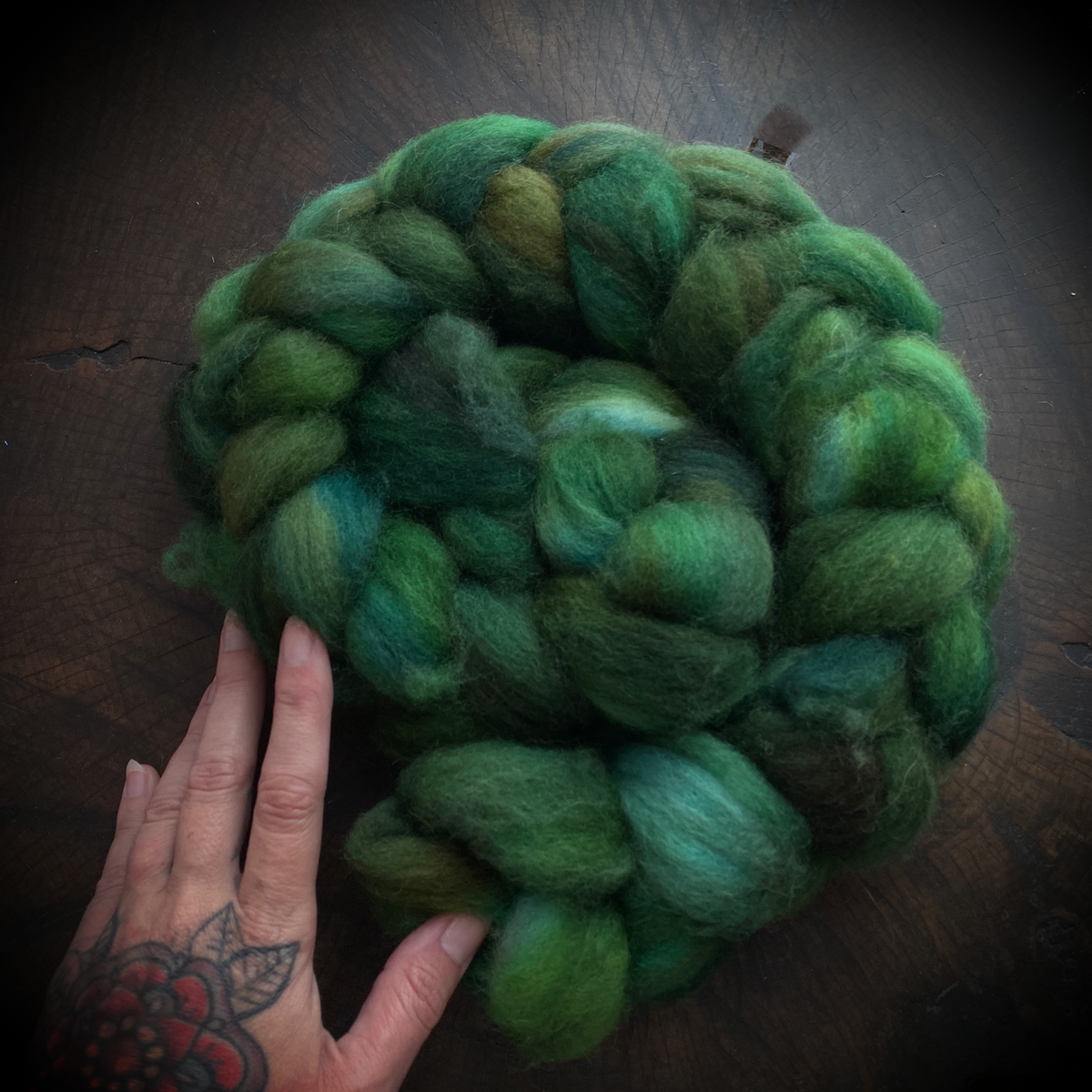 Hand painted BFL roving