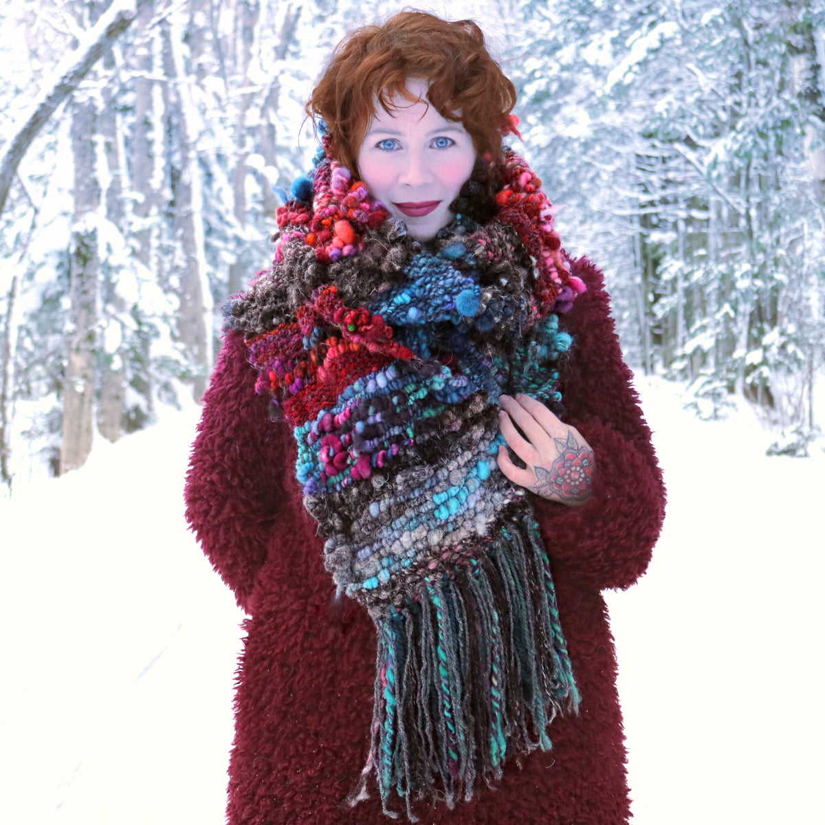 Black scarf 100% Wool - Foulard 100% laine noir - Mynoush