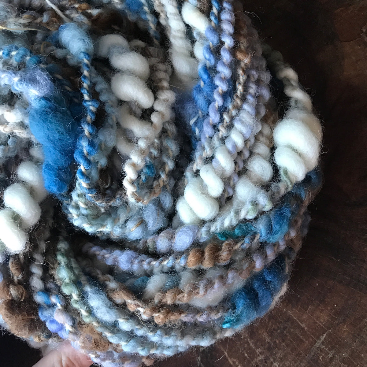 Blue beige art yarn 100g - Mynoush