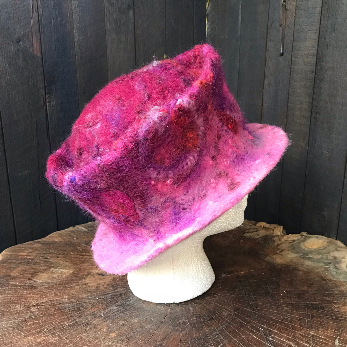 Pink felted hat 100% a Wool size 23” - Mynoush