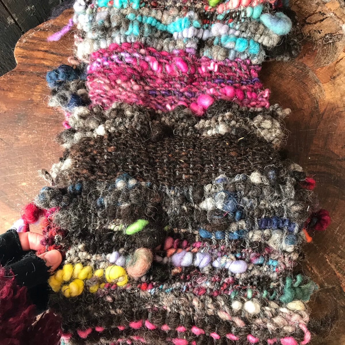 Black scarf 100% Wool - Foulard 100% laine noir - Mynoush