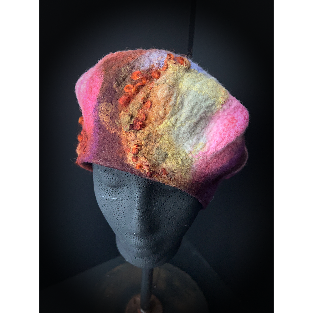Felted beret size 22” small