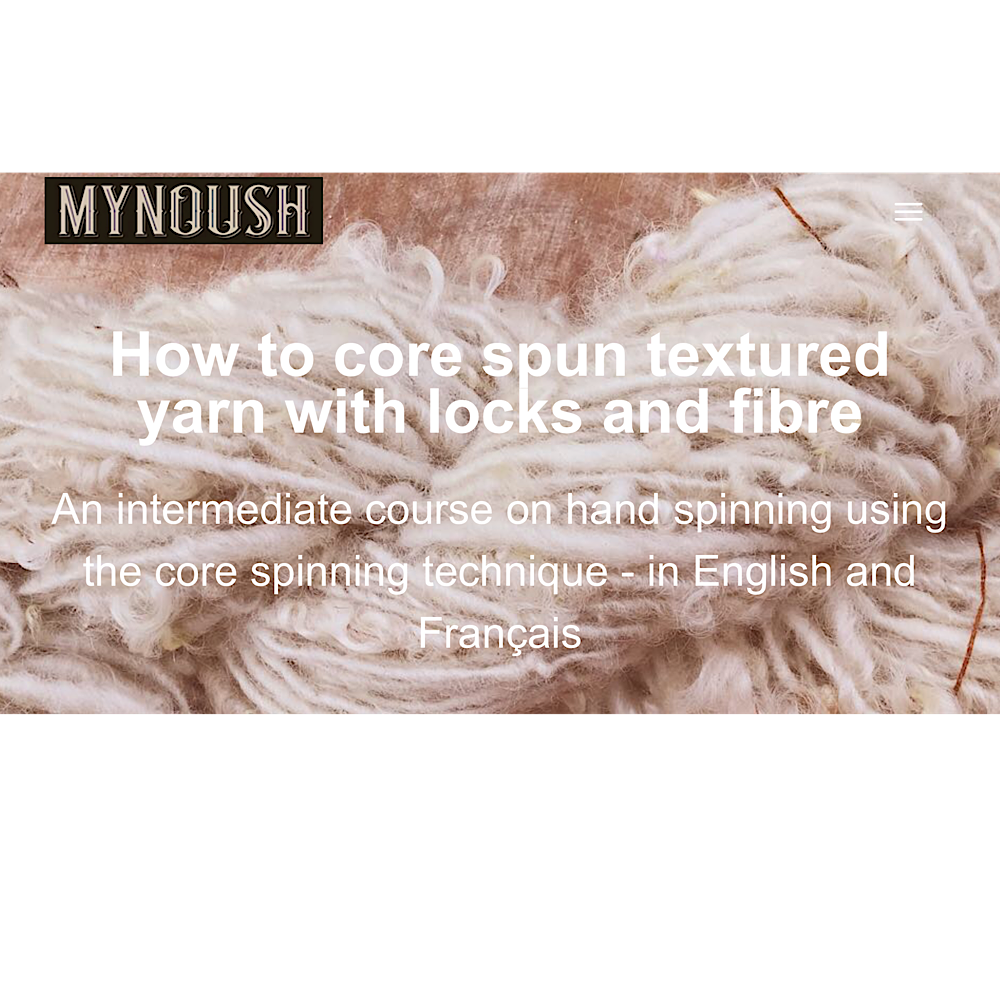 Mynoush How to core spin textured yarn from a batt with curls video tutorial