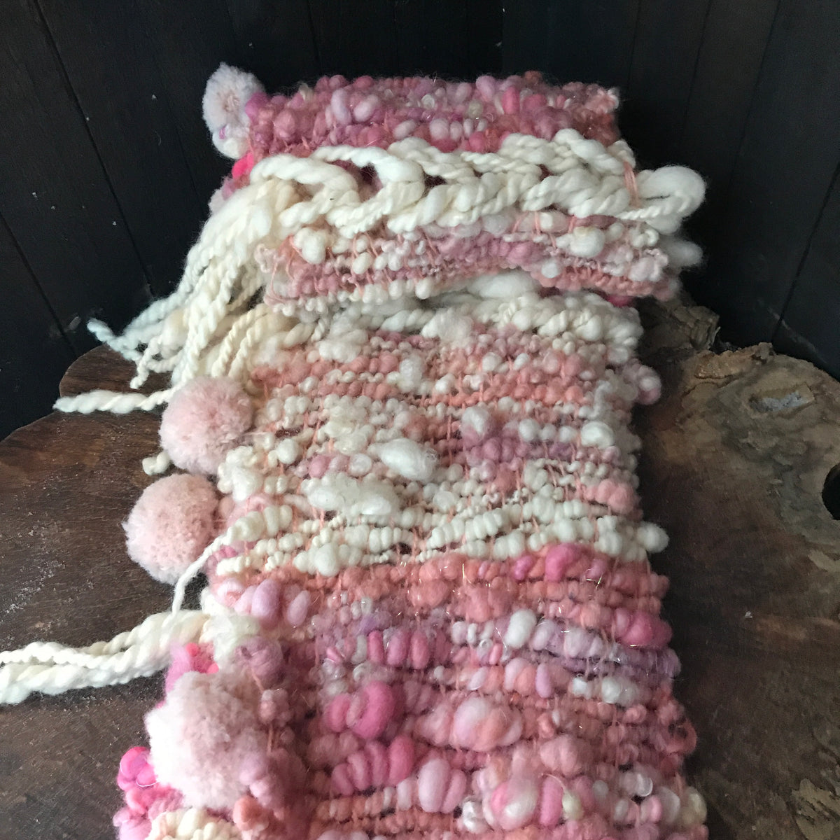 Giant Pink scarf 100% Wool - Foulard Géant 100% laine rose - Mynoush