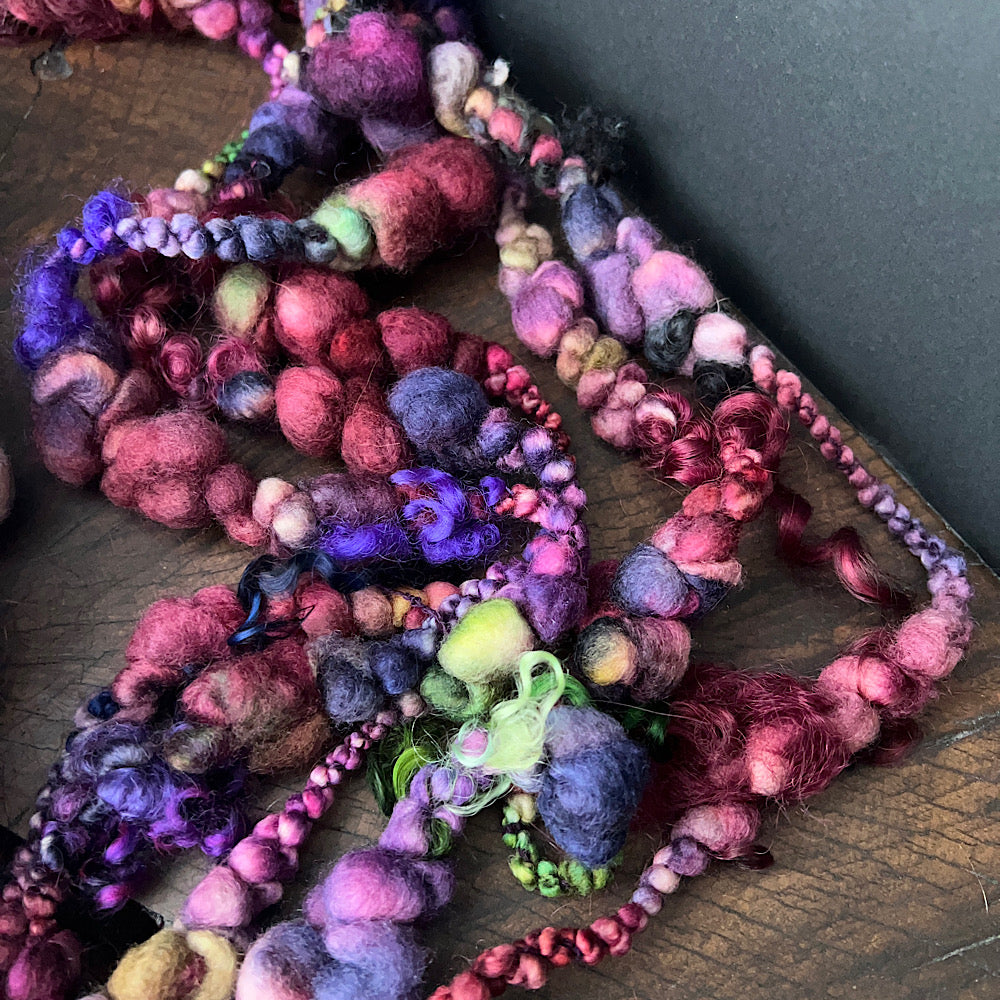 Deep purples Quintet - set of jumbo art yarn