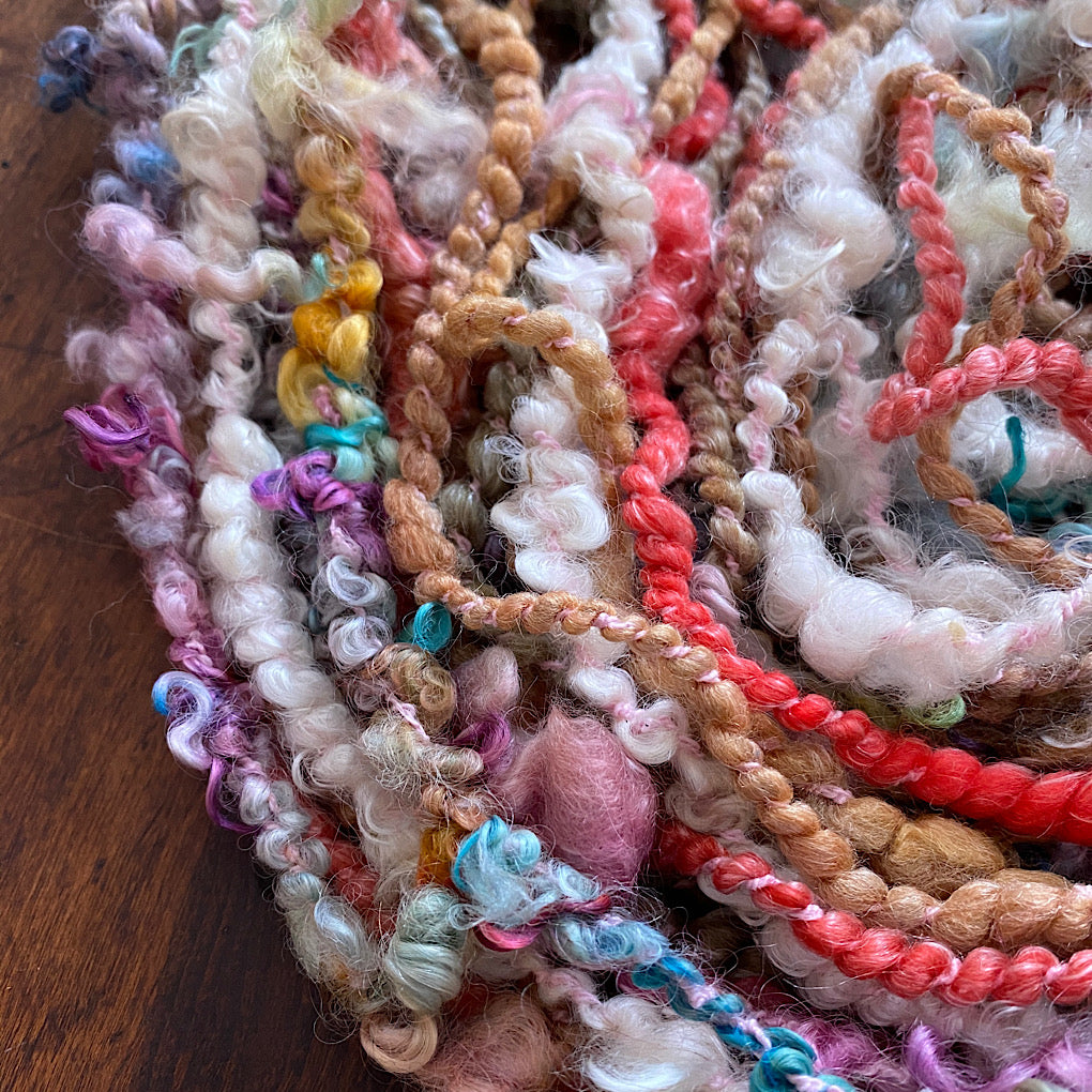 Golden bouquet- Merino mohair knitting art yarn