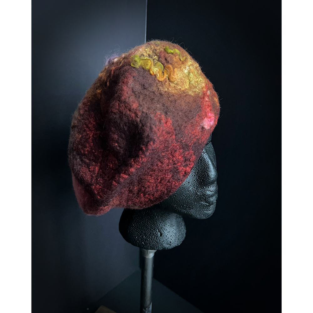 Felted beret size 23.5” medium
