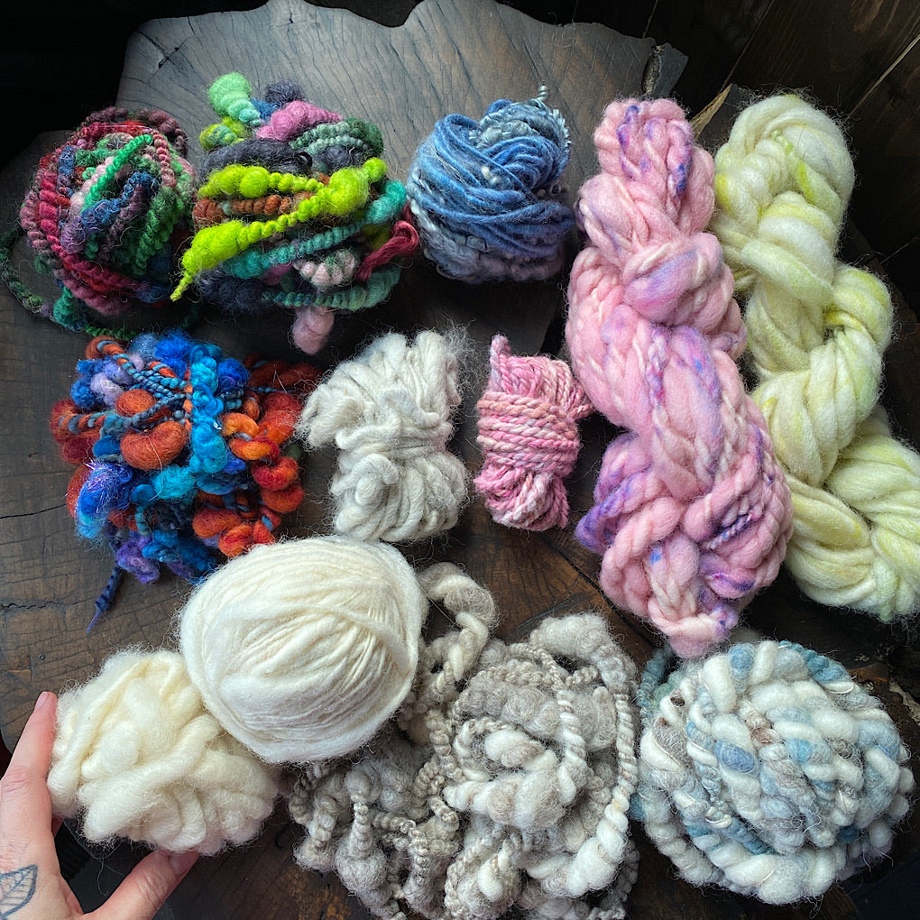 Art yarn leftovers mixed lot 500 grams