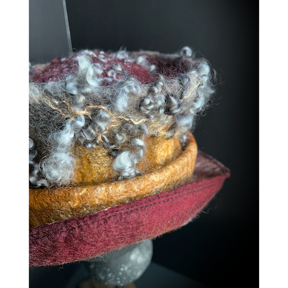 Felted top hat with rose - 23.5”