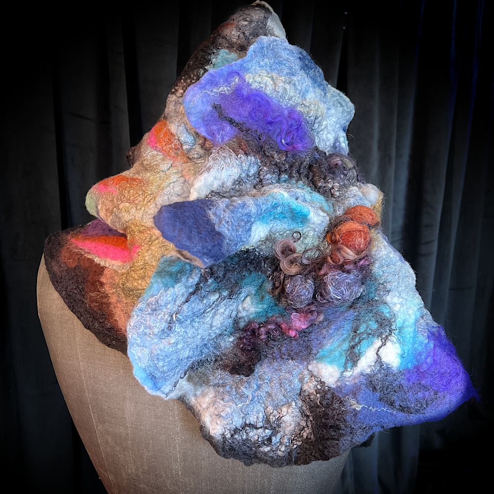 2022 Landscape serie  - Polar Sun - felted scarf