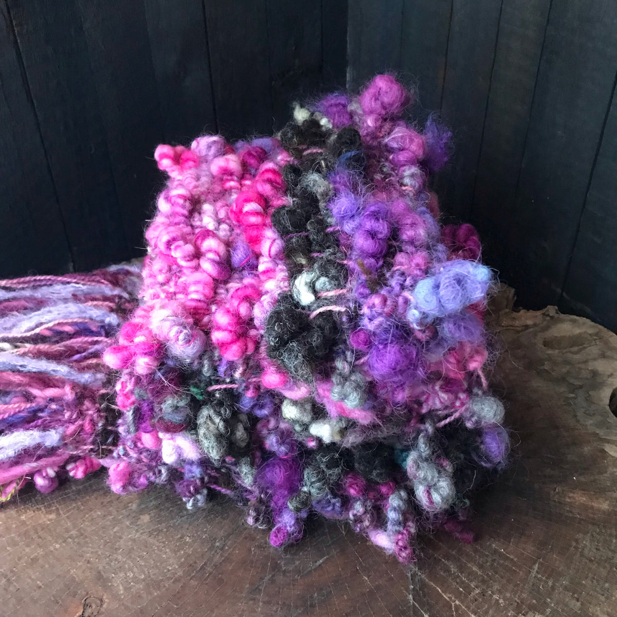 Purple scarf 100% Wool - Foulard 100% laine mauve - Mynoush