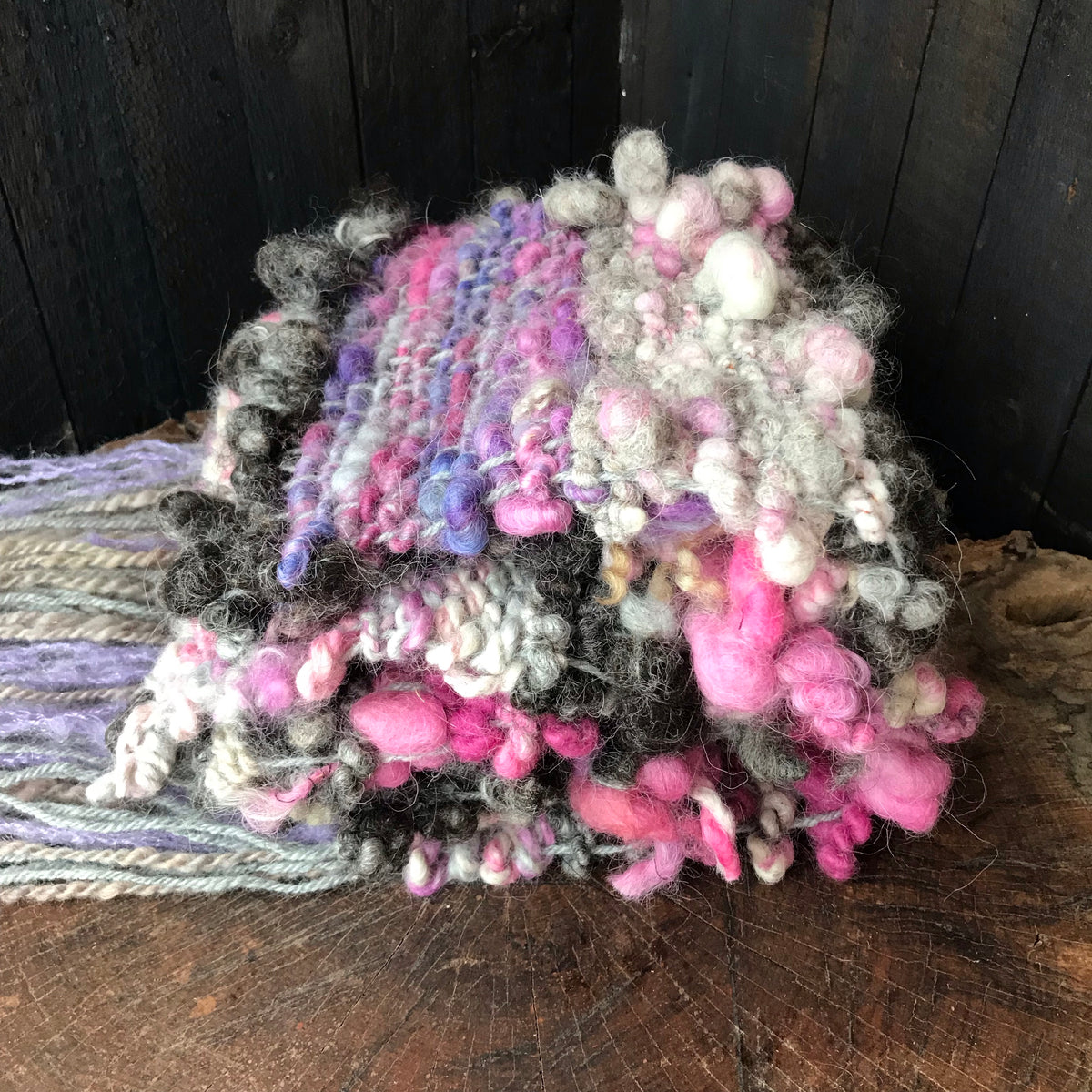 Lavender scarf 100% Wool - Foulard 100% laine lavande - Mynoush