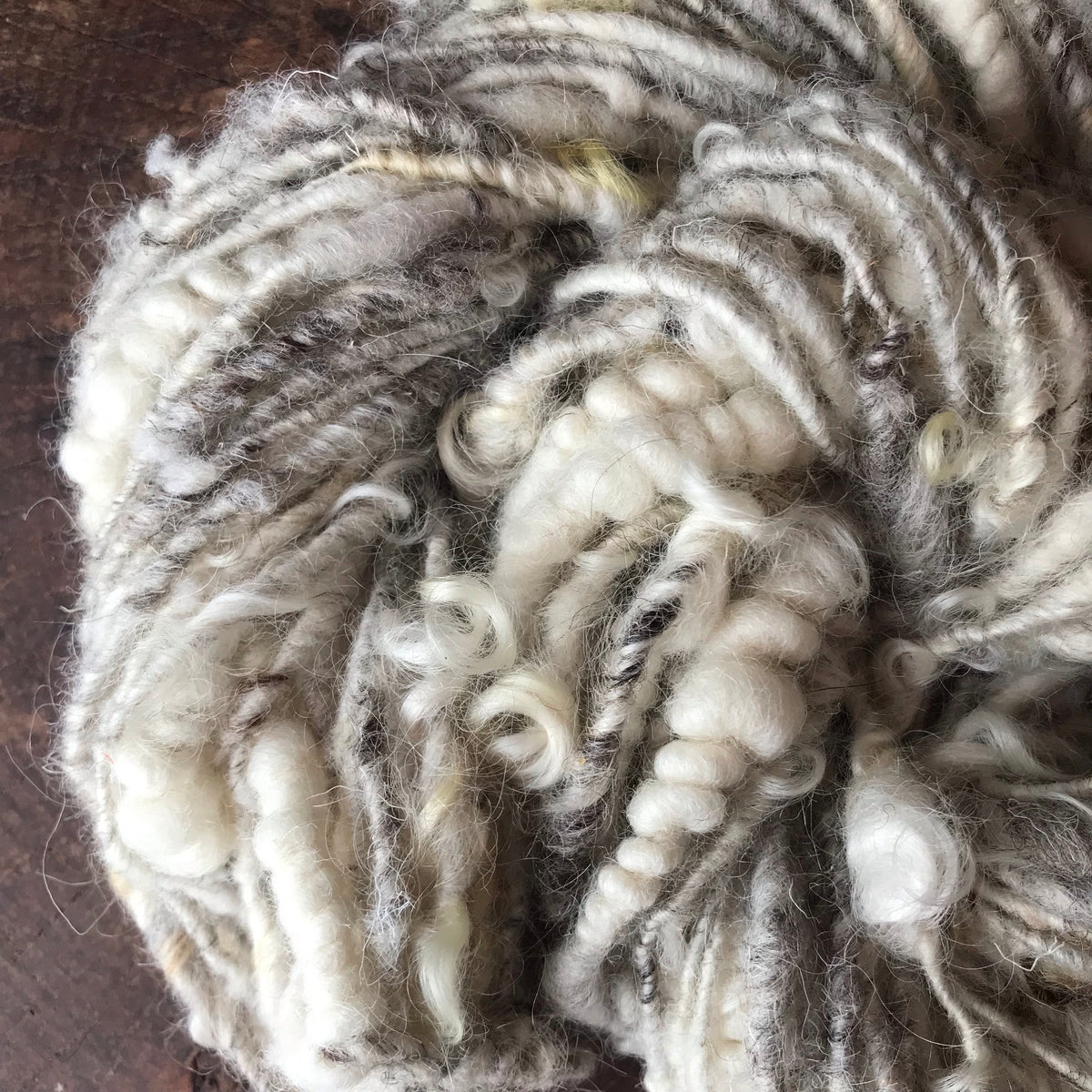 Natural white textured wool yarn 84 grams - Mynoush