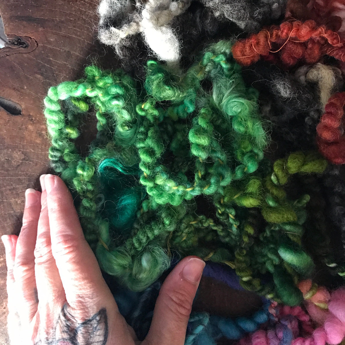 Yarn bits for felters and weavers 195g 10 colors - Mynoush