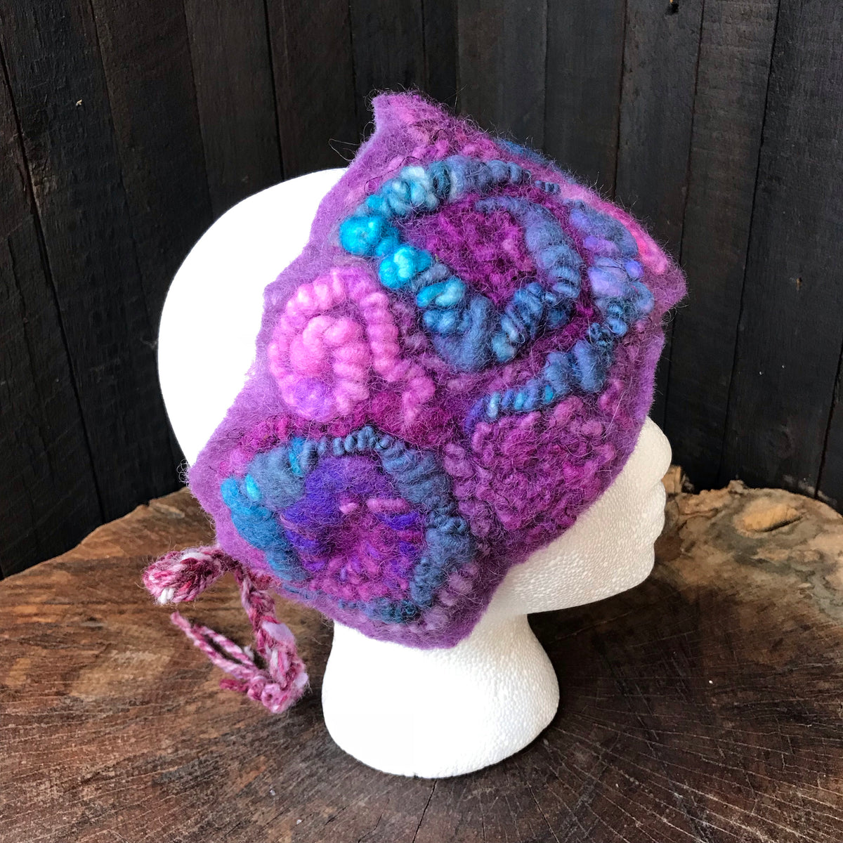 Purple textured felted headband One size | Bandeau mauve en feutre Taille unique - Mynoush